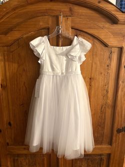 Azazie White Flower Girl Dress Sz 7