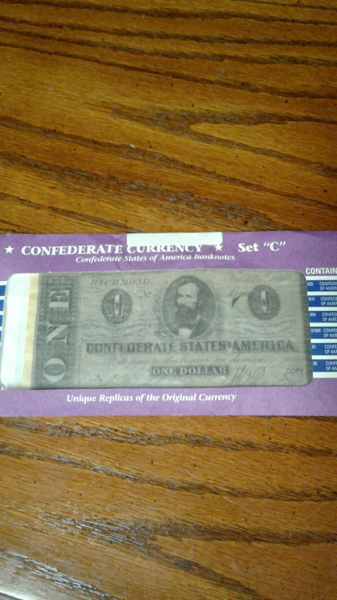 Replica civil war confederate currency