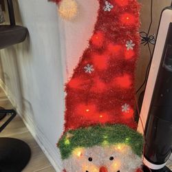 39” Northlight Lighted Sisal Snowman Face Christmas Yard Art Decoration