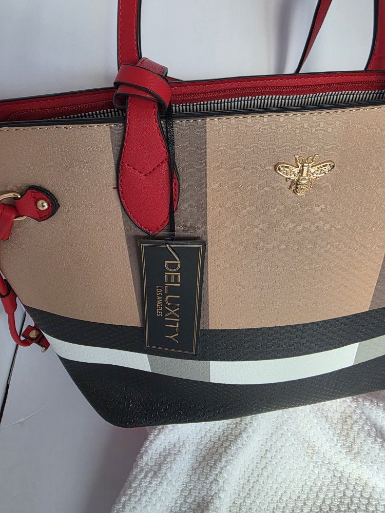 Faux Leather BEE π LARGE PURSE