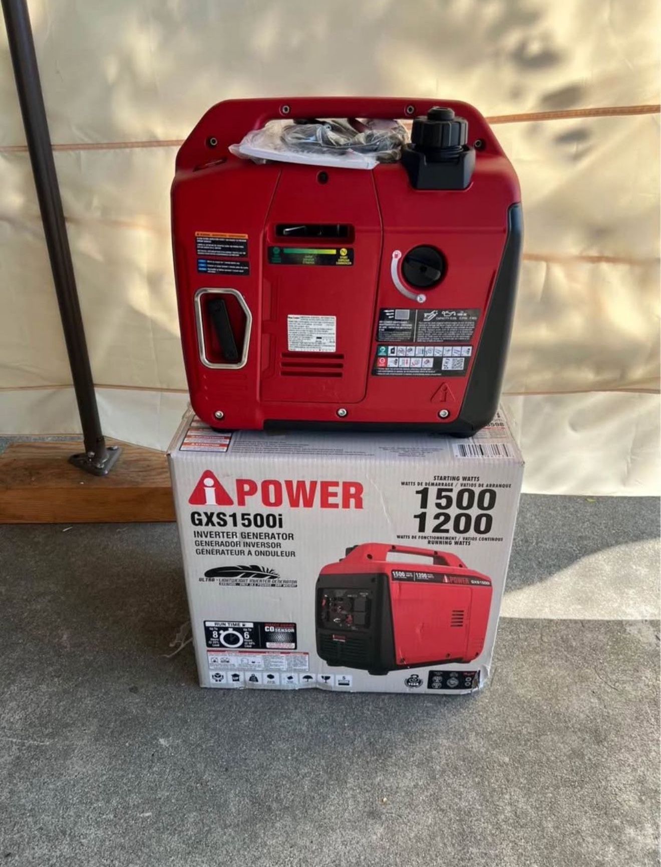 A-iPower 1500-Watt Recoil Start Gasoline Powered Ultra-Light Inverter Generator with 60cc OHV Engine