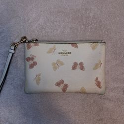 Coach butterfly wristlet wallet 