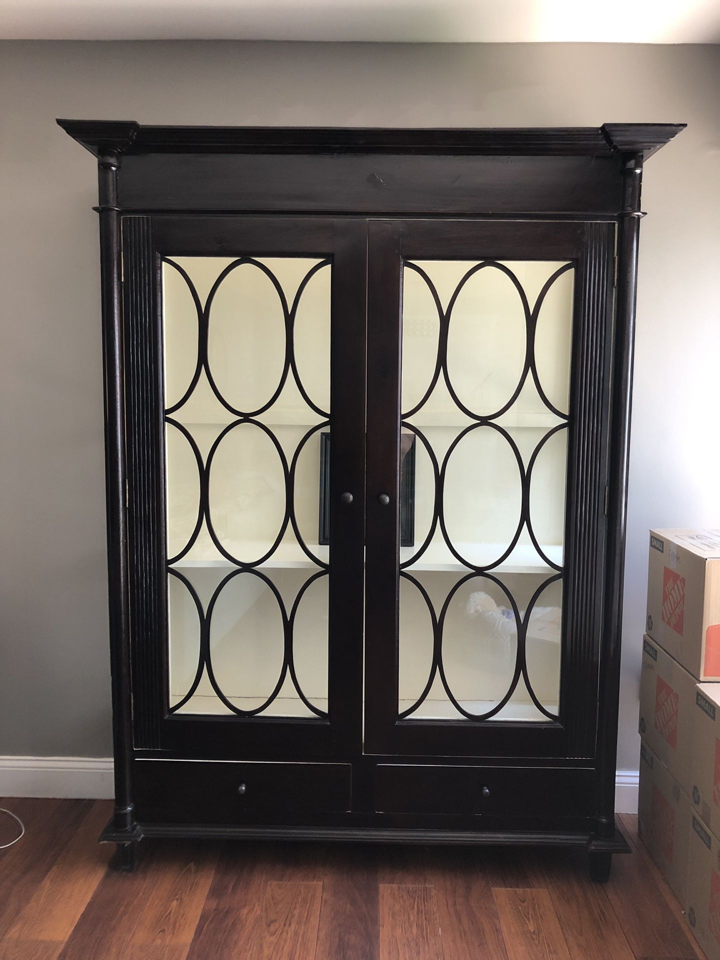 Espresso Solid Wood Cabinet for china buffet, bookshelf, armoire etc...