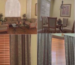 Furnitures, Framed Art, Custom Curtains