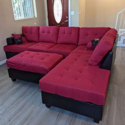 New Red Sectional Couch Only $50 Down Payment 