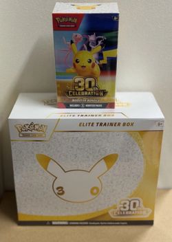 Pokemon 30th Celebration Lot Of 2! 1 ETB (Elite Trainer Box) & 1 Booster Bundle