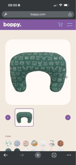 NEW Boppy Nursing Pillow - Green Forest Animals