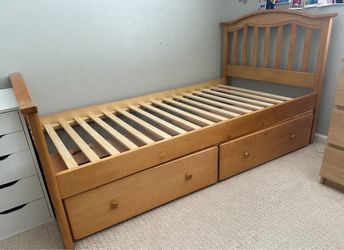 Twin Captains Bed Frame with 2 Drawers