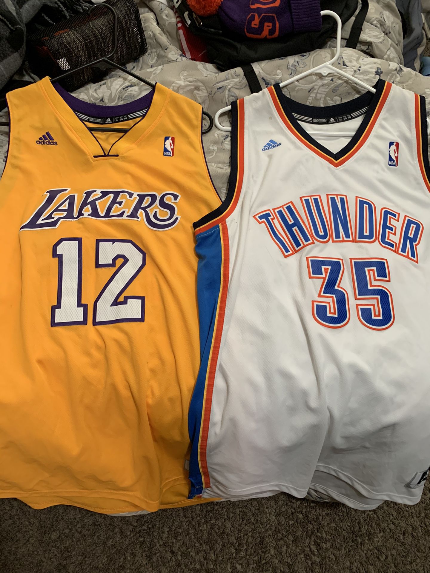 Lakers and Oklahoma thunder jerseys