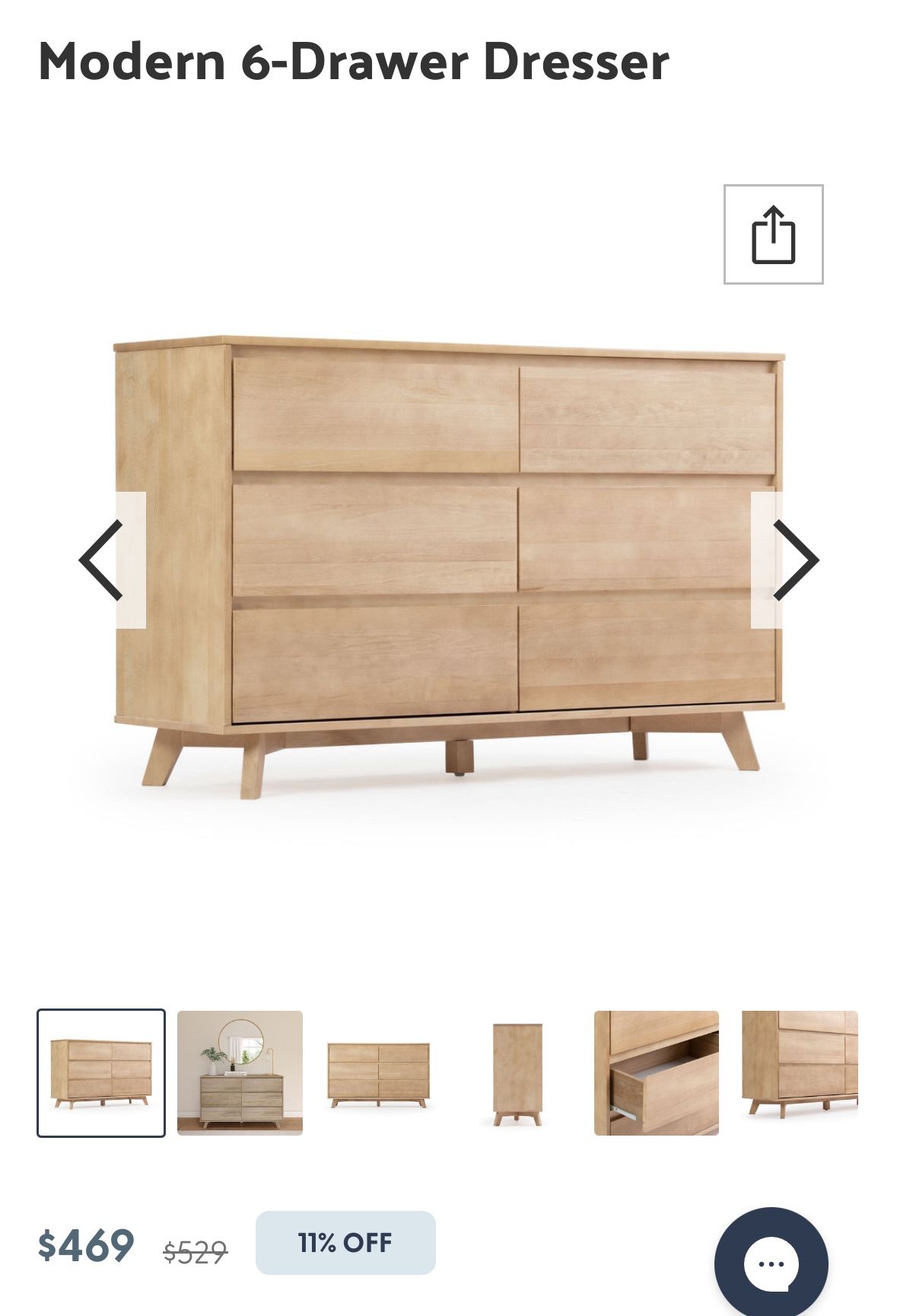 Modern 6-Drawer Dresser (Solid Wood) - Plank+Beam