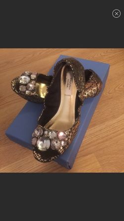 Vera Wang jeweled flats