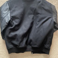 black varsity jacket