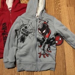 Set of 2 • Marvel Comics Spider-man Sherpa Lined Full Zip Jacket • size 7 NWT