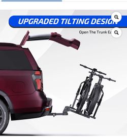 Ozark Trail Premium Platform Steel Bike Rack with 132lbs Load Capacity, 2'' Hitch Receiver E-Bike Compatible