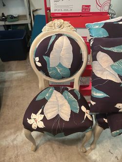 Blue Accent chairs with matching pillows