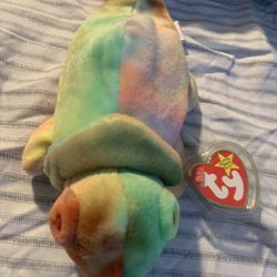 Rare Ty Beanie Baby - RAINBOW the Chameleon