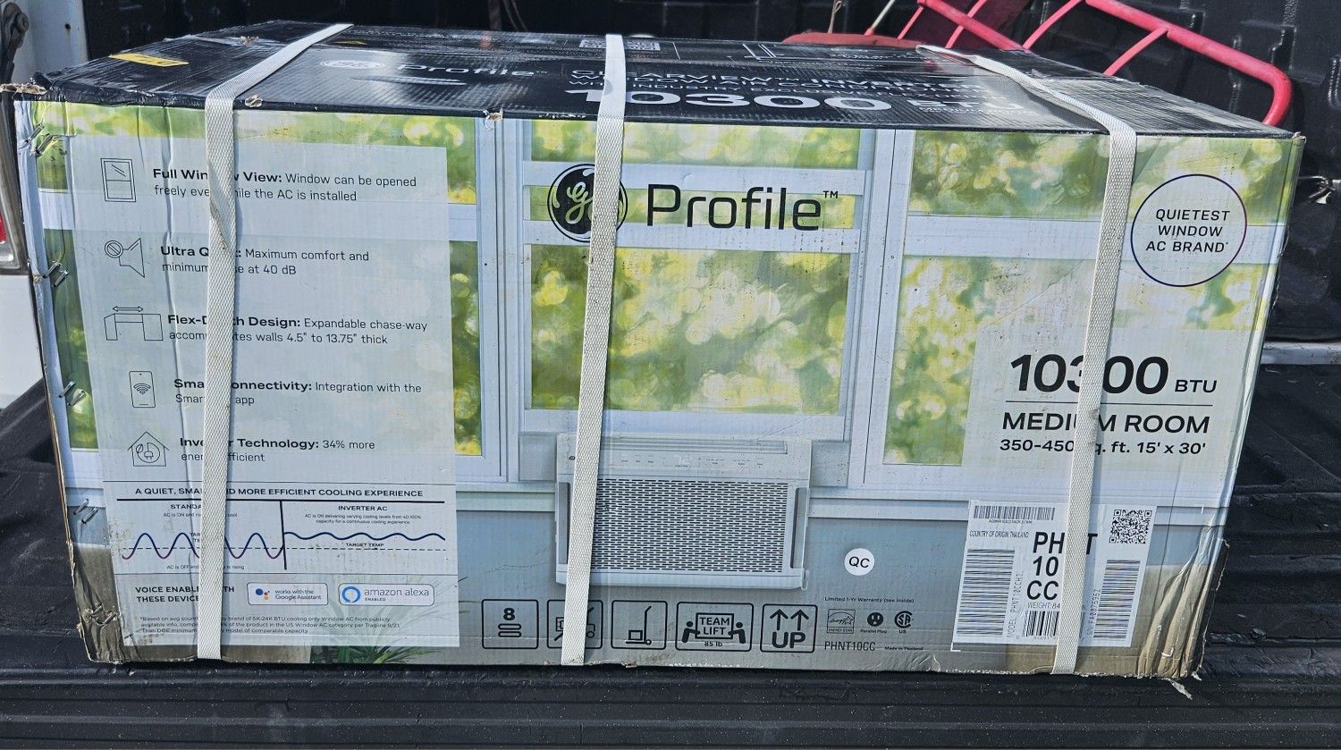 Ge Profile Clear View unidad Inversora De Aire Acondicionado Para Ventana 10300 BTU Profundidad