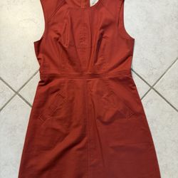 Anthropologie Sleeveless Knee Length dress Size 16 Rust Colored