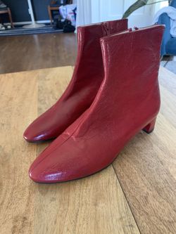 Christmas Red Boots Real Leather