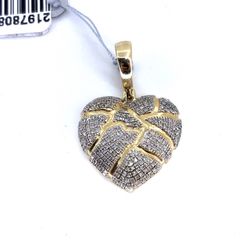 10Kt Yellow Gold Diamond Cracked Heart Pendant 3.60g 21978088