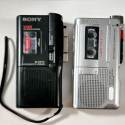 Sony Microcassette Corder M-455 & Sony Cassette Corder M-677V In Working Conditon 