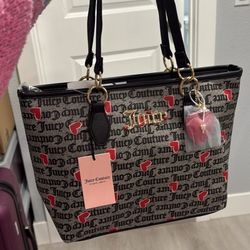 Juicy Couture Black Heart Printed Tote: BRAND NEW