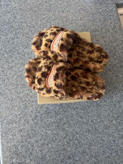 Balenciaga Fur Slides Leopard Print