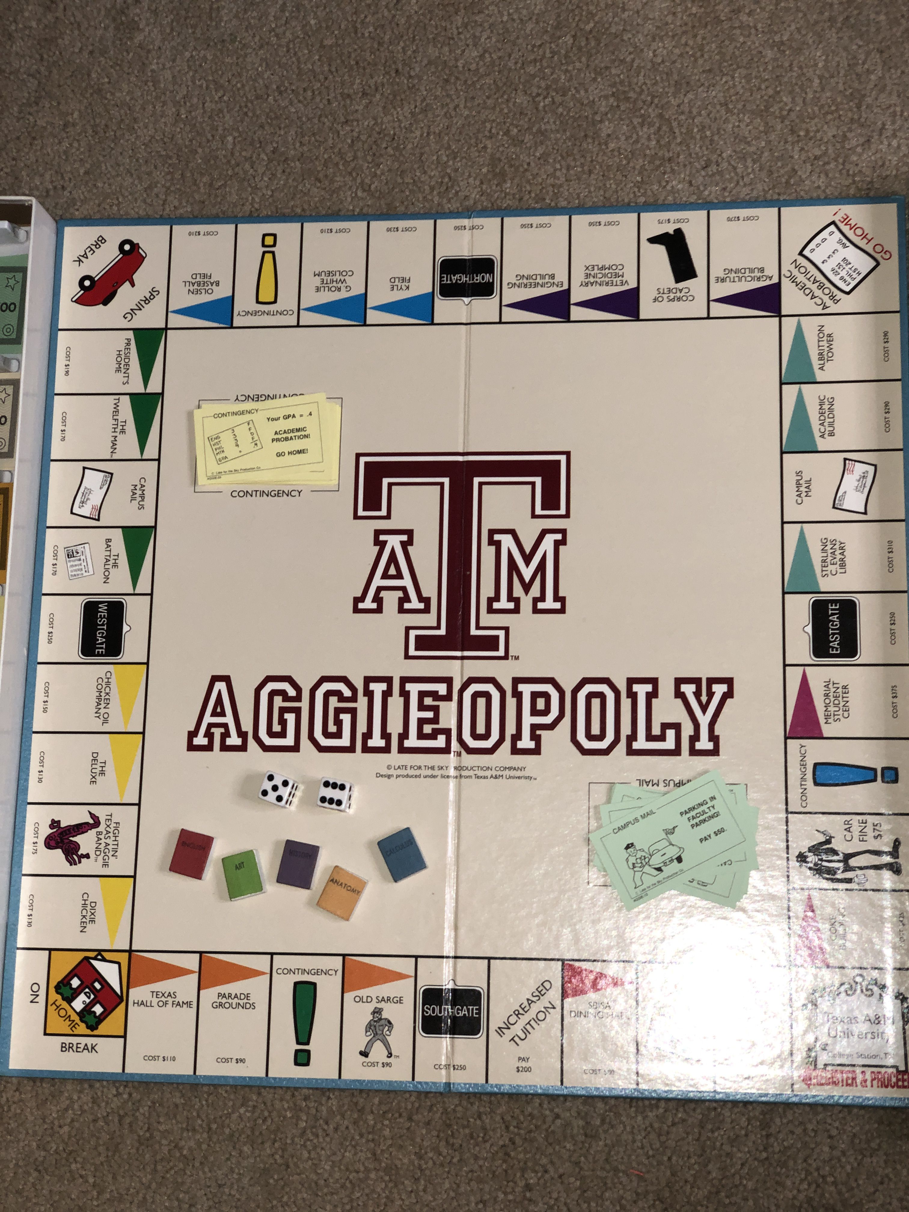 Aggieopoly Texas A&M Theme Board Game College Monopoly