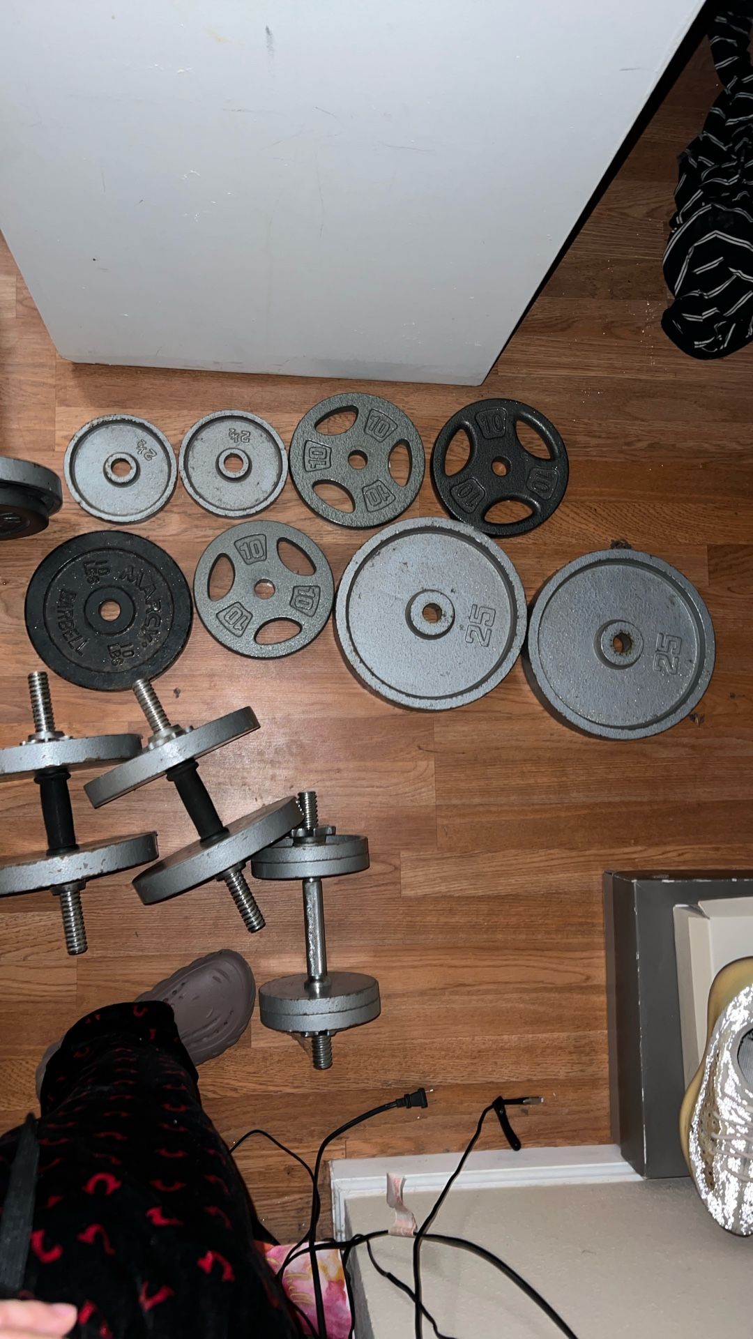 Weights And Curl Bar