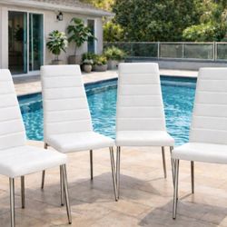Set of 4 Chairs / White - Gray - Black 