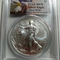 2014-W PCGS MS70 Silver Eagle $1 - First Strike 