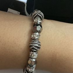 Bracelet brazalete woman silver beads bracelet
