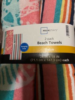 Mainstays 2-Pack Beach Towels 28x58 In
