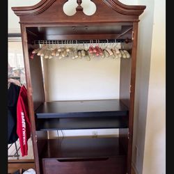 Top Quality Cherry Wood Storage Closet, Shelves, Drawer 