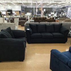 Darcy Black Living Room Set /couch /Sofa and Loveseat 