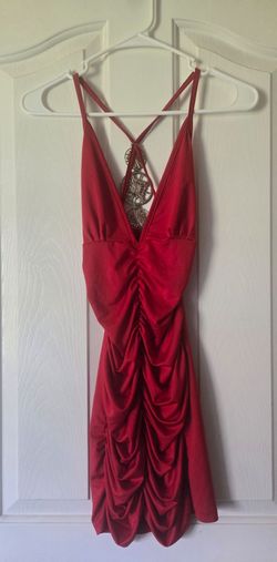 Sexy Red Ruched Dress (S/M)