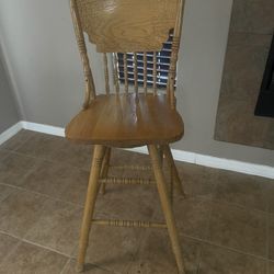 3 Wooden Barstools 