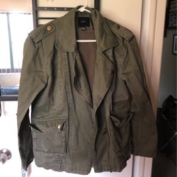 Green Khaki Bomber Jacket