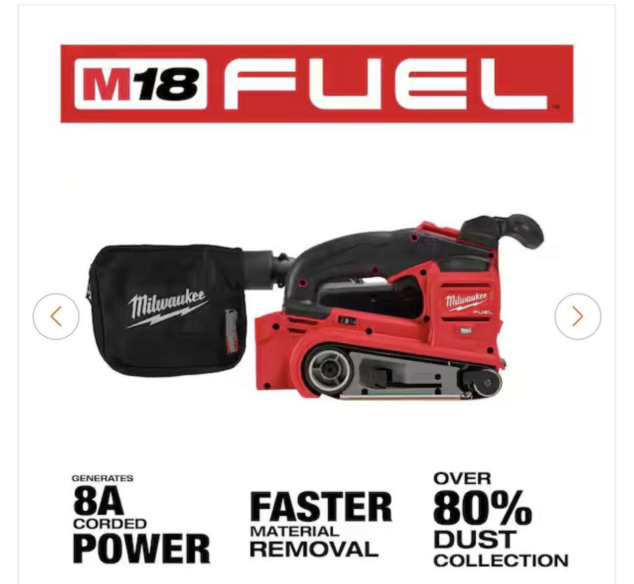 Milwaukee M18 FUEL 18-Volt Lithium-lon Cordless Belt Sander (Tool-Only)