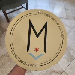 Brand New Maplewood Brewery Metal Sign Chicago  11.5 In Diameter 