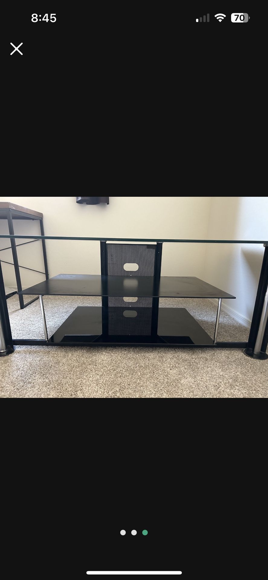 Black Glass TV stand