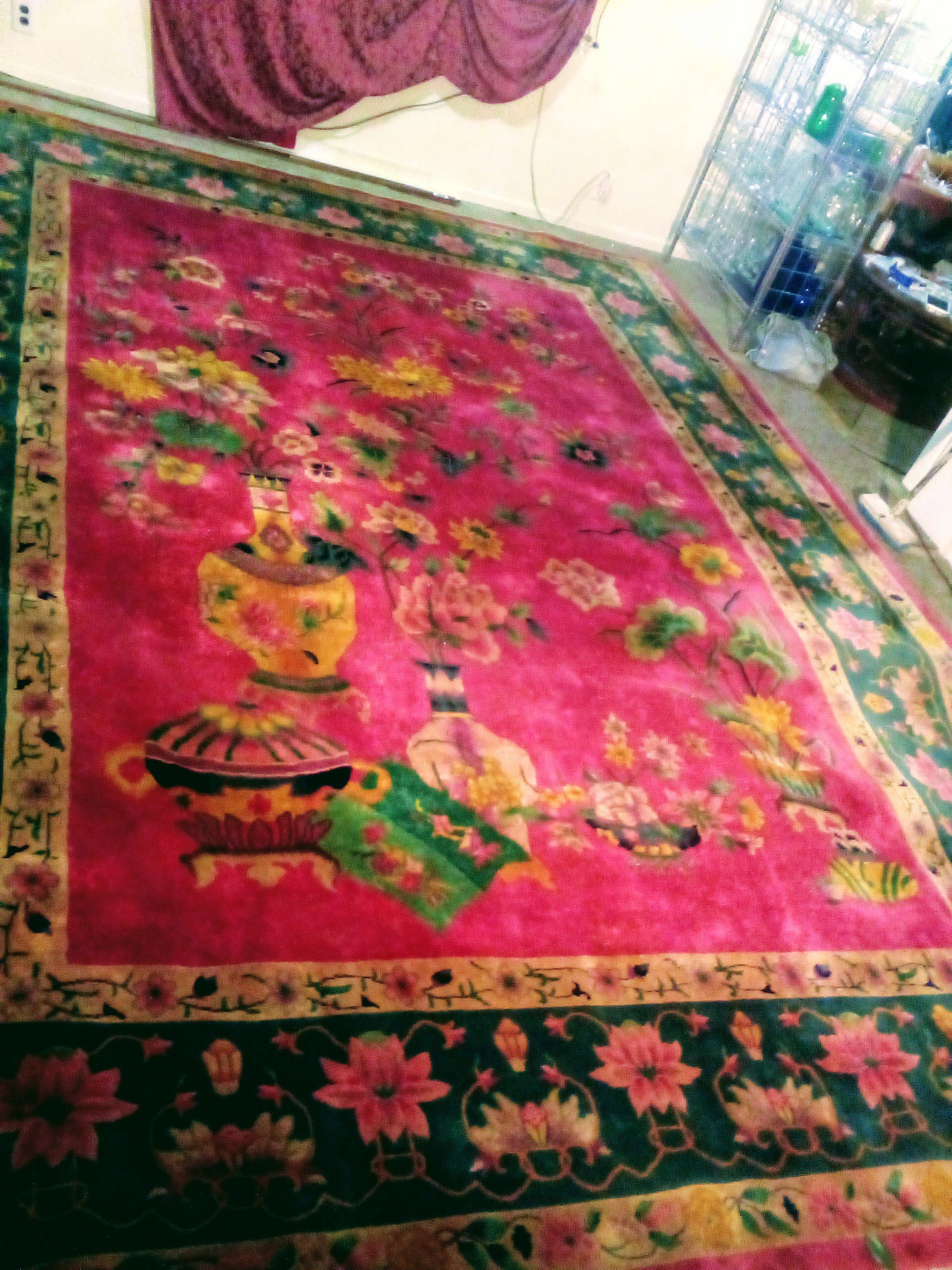 Antique Oriental "art deco" rug/carpet