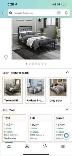 Twin Metal Bed