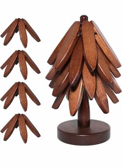 Wooden Tree Coasters Set
