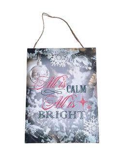 Christmas Canvas Wall Art All Is Calm All Is Bright Holiday Wall Decor 8x6 