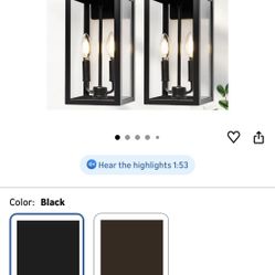 19" Large Outdoor Wall Light - Black Outside Wall Mounted Light Fixture, Exterior Farmhouse Wall Sconce Lantern 2-Light, Modern Porch Lighting Exterio