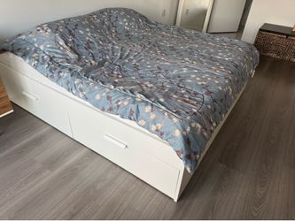 IKEA Brimnes King Bed with Storage Drawers