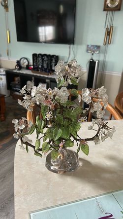 Glass Beaded Flower Tree Sculpture