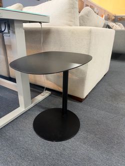 Black Metal Pedestal Side Table,$40