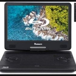 NAMIKAUTO 15.6" Portable Blu-ray Player with 13.3" 1080P HD Screen, Rechargeable Battery, Supports HDMI Input & HDMI Output, Sync Screen, AV Out & In